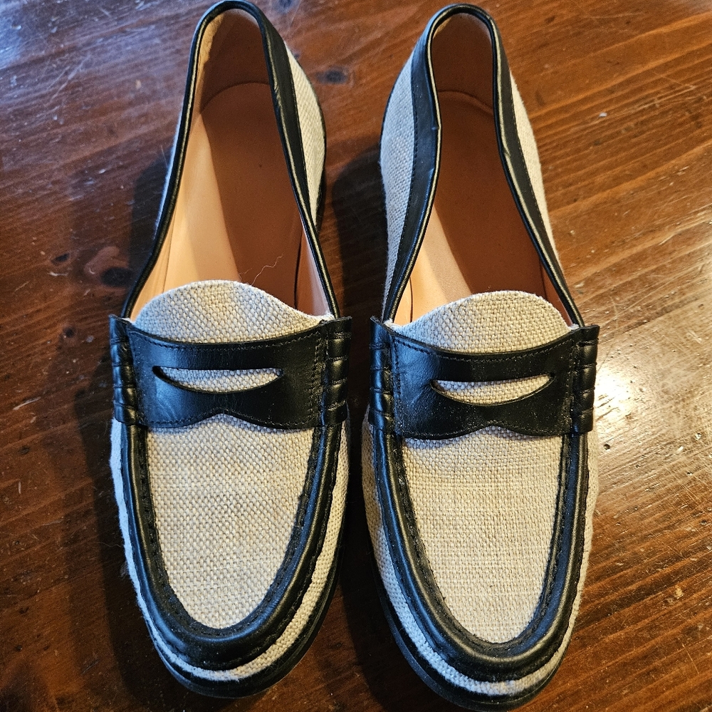 J. Crew Winona Penny Loafer in Spanish Canvas Size 9